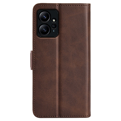 For Xiaomi Redmi Note 12 4G Calf Texture Shockproof Cover PU Leather Stand Wallet Phone Case