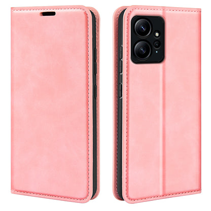 For Xiaomi Redmi Note 12 4G Skin-touch Leather Wallet Phone Case Magnetic Auto Closing Stand Cover