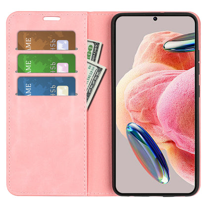 For Xiaomi Redmi Note 12 4G Skin-touch Leather Wallet Phone Case Magnetic Auto Closing Stand Cover