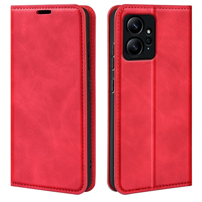 For Xiaomi Redmi Note 12 4G Skin-touch Leather Wallet Phone Case Magnetic Auto Closing Stand Cover