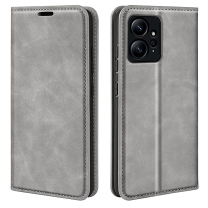 For Xiaomi Redmi Note 12 4G Skin-touch Leather Wallet Phone Case Magnetic Auto Closing Stand Cover