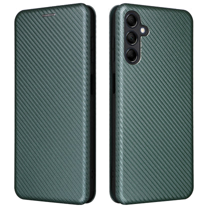 For Samsung Galaxy M14 5G Phone Cover TPU+PU Leather Stand Carbon Fiber Texture Phone Case with Card Slot
