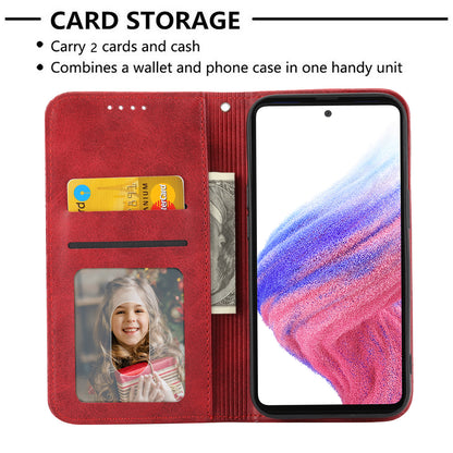 Phone Case for Samsung Galaxy A24 4G , Imprinted Rhombus Pattern Wallet Calf Texture PU Leather Stand Phone Cover