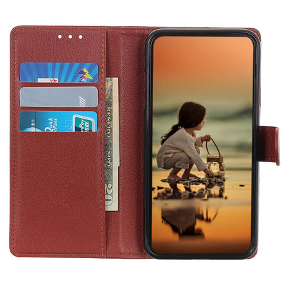Wallet Stand Phone Case for Nokia C32 , PU Leather+TPU Litchi Texture Phone Cover