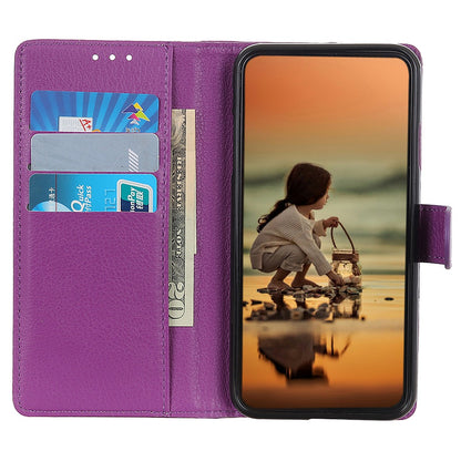 Wallet Stand Phone Case for Nokia C32 , PU Leather+TPU Litchi Texture Phone Cover