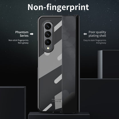 For Samsung Galaxy Z Fold4 5G Electroplating High Transparency Folding Phone Case with Tempered Glass Film