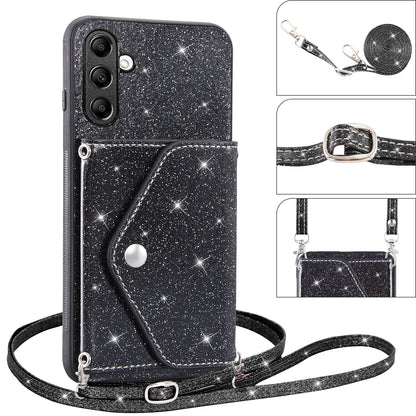 For Samsung Galaxy M14 5G Slim Phone Case Triangle Kickstand Card Holder PU Leather+TPU Phone Cover