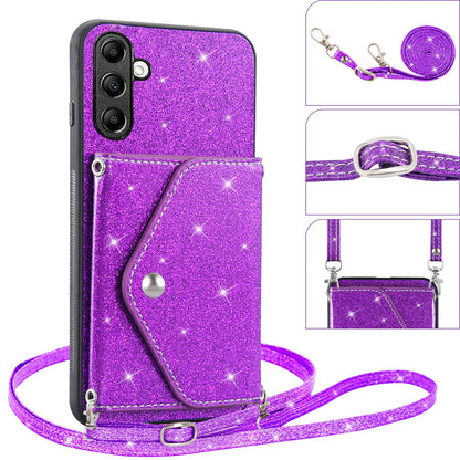 For Samsung Galaxy M14 5G Slim Phone Case Triangle Kickstand Card Holder PU Leather+TPU Phone Cover
