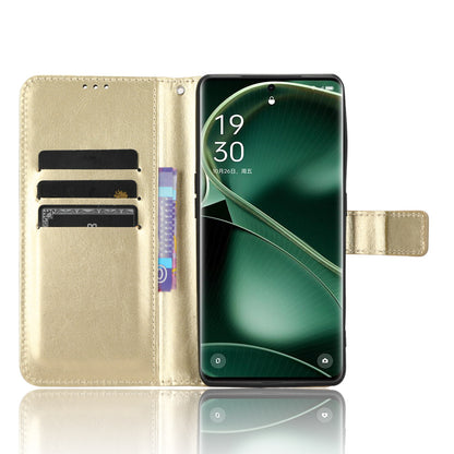 For Oppo Find X6 PU Leather Flip Folio Case Crazy Horse Texture Wallet Stand Phone Cover with Strap