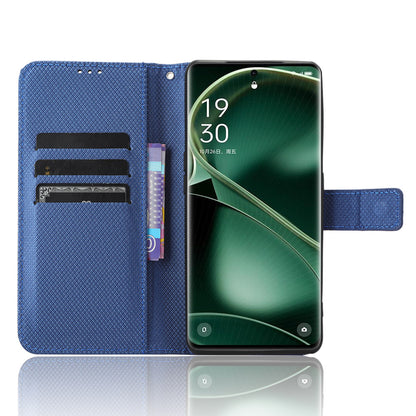 For Oppo Find X6 PU Leather Wallet Case Diamond Texture Stand Protective Phone Cover