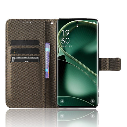 For Oppo Find X6 PU Leather Wallet Case Diamond Texture Stand Protective Phone Cover