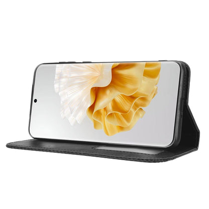 Phone Stand Cover for Huawei P60 / P60 Pro Magnetic Retro PU Leather Cell Phone Wallet Case
