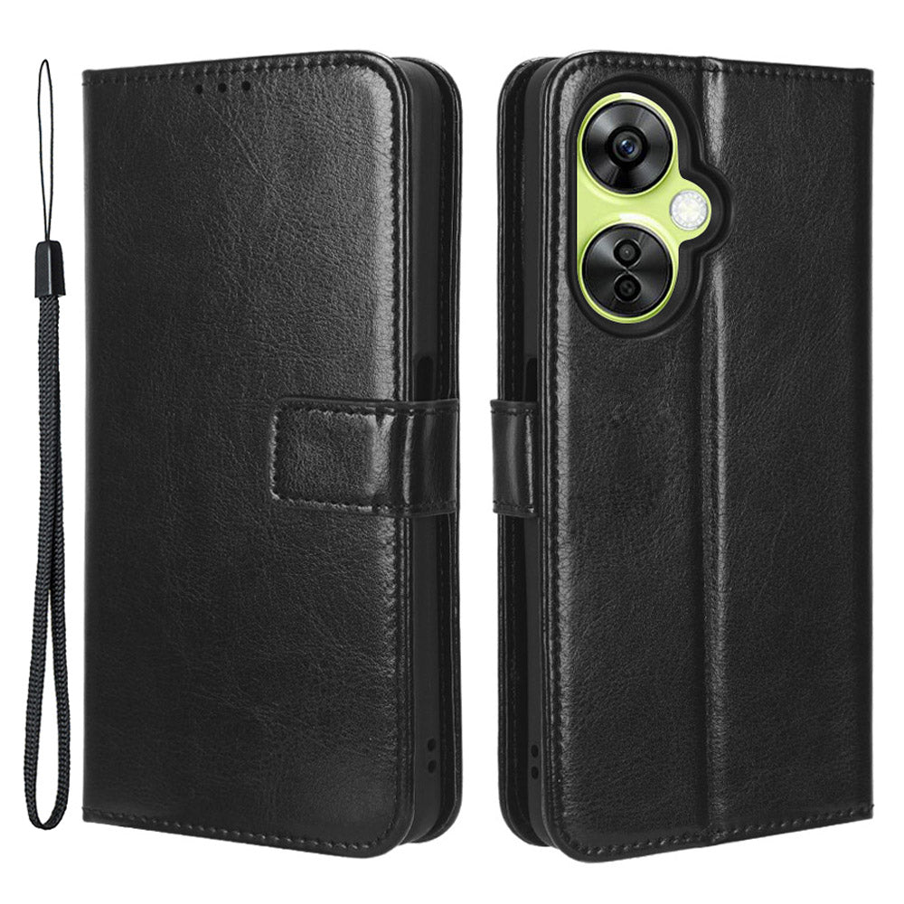 For OnePlus Nord CE 3 Lite 5G / Nord N30 5G Phone Leather Case Wallet Stand Crazy Horse Texture Phone Cover