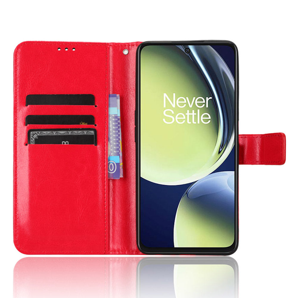 For OnePlus Nord CE 3 Lite 5G / Nord N30 5G Phone Leather Case Wallet Stand Crazy Horse Texture Phone Cover