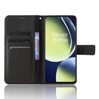 For OnePlus Nord CE 3 Lite 5G / Nord N30 5G Phone Case Wallet Stand Diamond Texture Phone Leather Cover