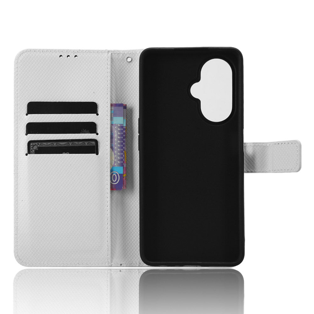 For OnePlus Nord CE 3 Lite 5G / Nord N30 5G Phone Case Wallet Stand Diamond Texture Phone Leather Cover