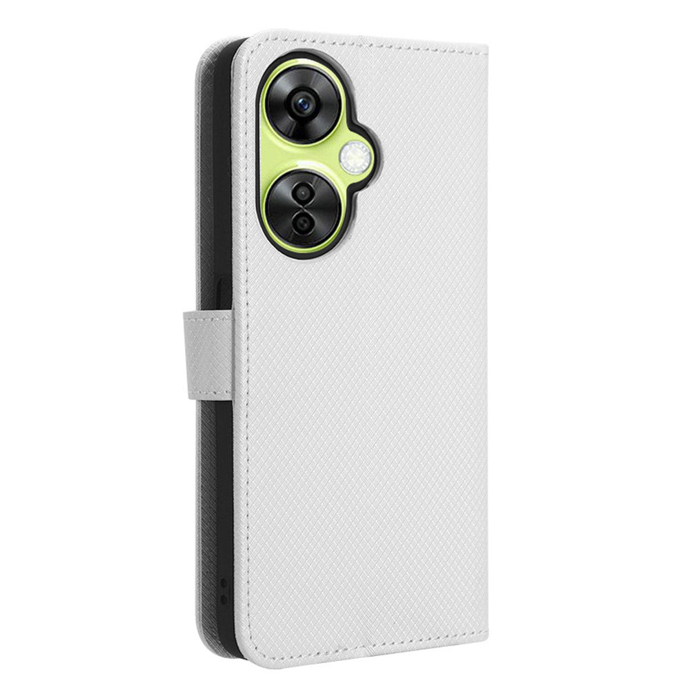 For OnePlus Nord CE 3 Lite 5G / Nord N30 5G Phone Case Wallet Stand Diamond Texture Phone Leather Cover