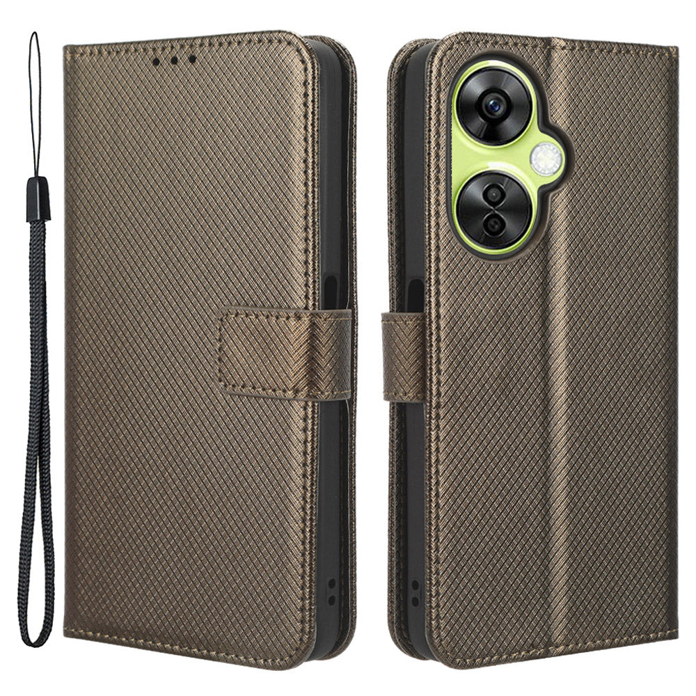 For OnePlus Nord CE 3 Lite 5G / Nord N30 5G Phone Case Wallet Stand Diamond Texture Phone Leather Cover