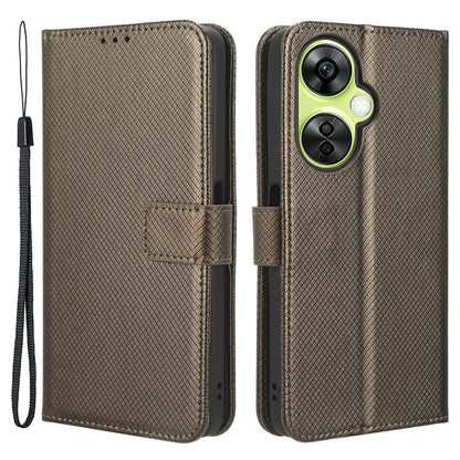 For OnePlus Nord CE 3 Lite 5G / Nord N30 5G Phone Case Wallet Stand Diamond Texture Phone Leather Cover
