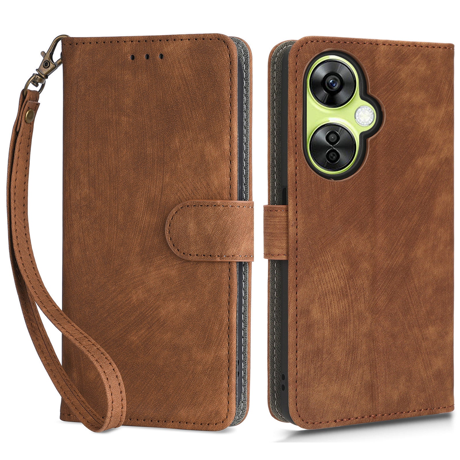 For OnePlus Nord CE 3 Lite 5G / Nord N30 5G Phone Stand Case PU Leather RFID Blocking Wallet Cover with Strap