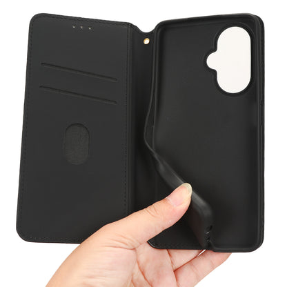 For OnePlus Nord CE 3 Lite 5G / Nord N30 5G Leather Phone Cover Stand Imprinted Rhombus Pattern Phone Wallet Case