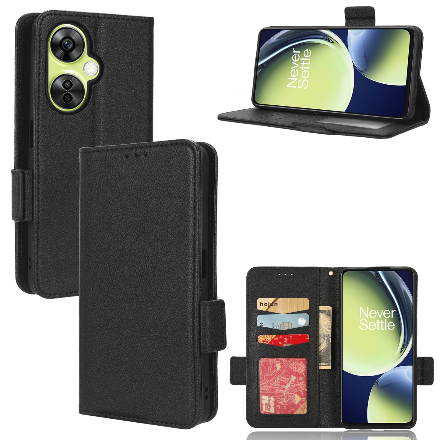 For OnePlus Nord CE 3 Lite 5G / Nord N30 5G PU Leather Case Litchi Texture Wallet Stand Phone Cover