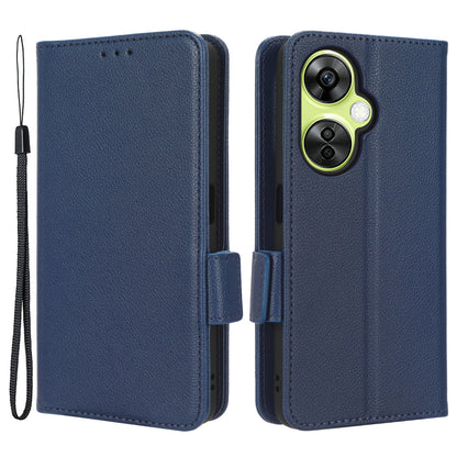 For OnePlus Nord CE 3 Lite 5G / Nord N30 5G PU Leather Case Litchi Texture Wallet Stand Phone Cover