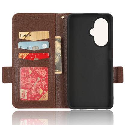 For OnePlus Nord CE 3 Lite 5G / Nord N30 5G PU Leather Case Litchi Texture Wallet Stand Phone Cover