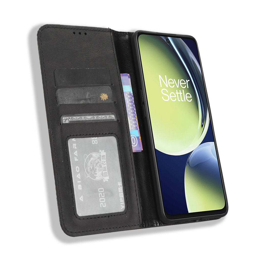 For OnePlus Nord CE 3 Lite 5G / Nord N30 5G Wallet Phone Case Retro PU Leather Mobile Phone Stand Cover