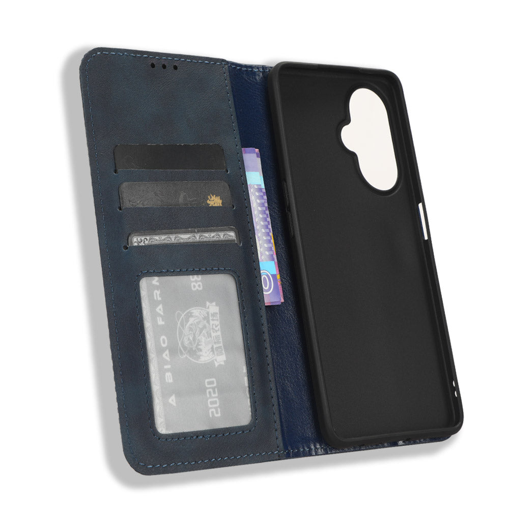 For OnePlus Nord CE 3 Lite 5G / Nord N30 5G Wallet Phone Case Retro PU Leather Mobile Phone Stand Cover