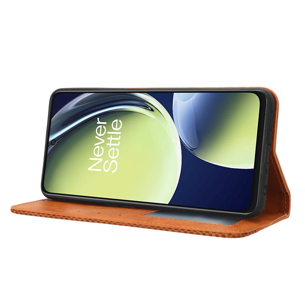 For OnePlus Nord CE 3 Lite 5G / Nord N30 5G Wallet Phone Case Retro PU Leather Mobile Phone Stand Cover