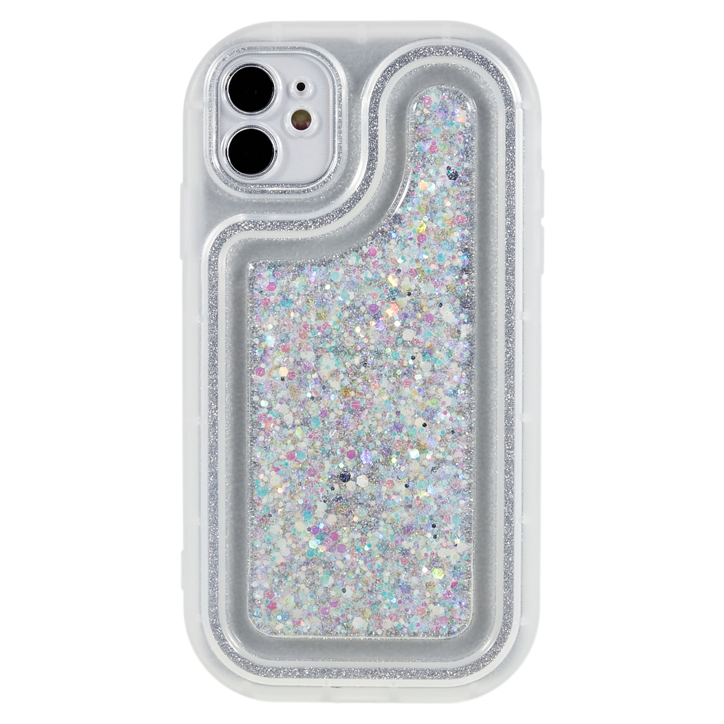 For iPhone 12 6.1 inch Soft TPU Phone Case Bling Glitter Sparkle Epoxy Cover