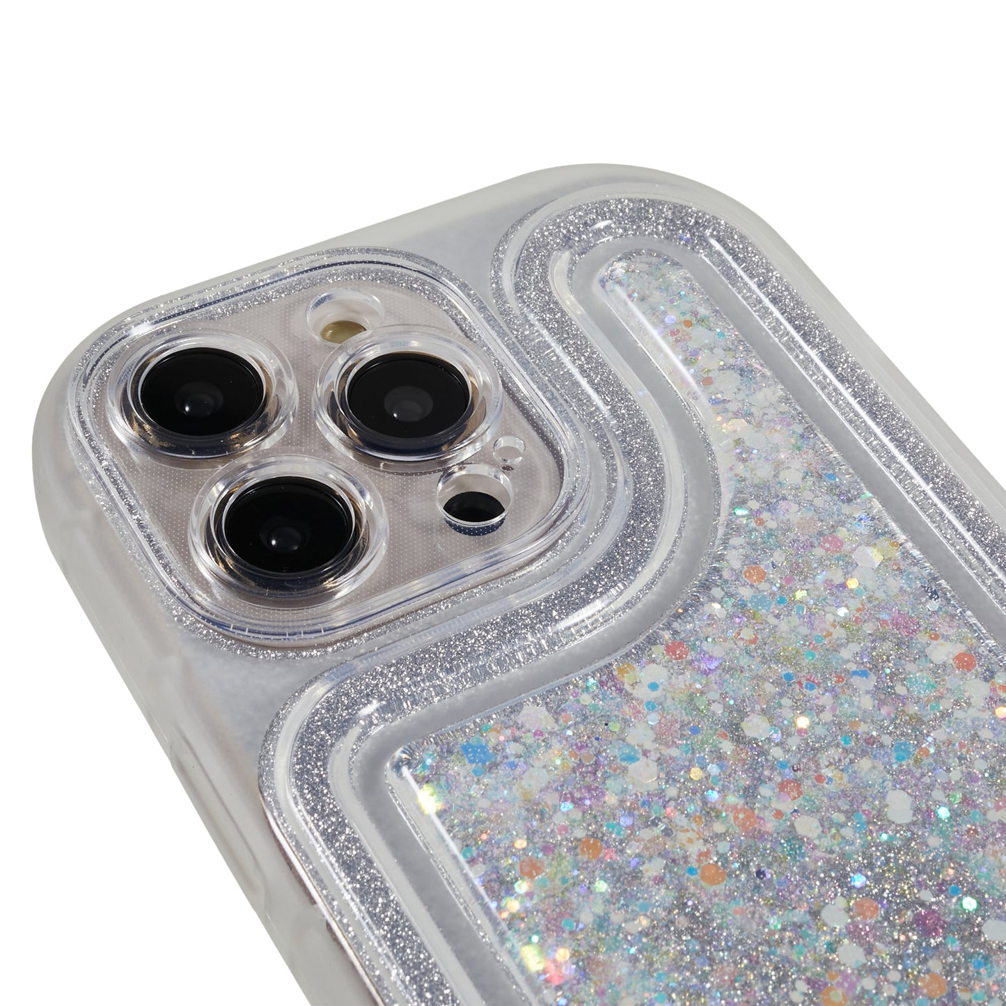 For iPhone 13 Pro 6.1 inch Epoxy Powder Mobile Phone Case Soft TPU Shockproof Cover