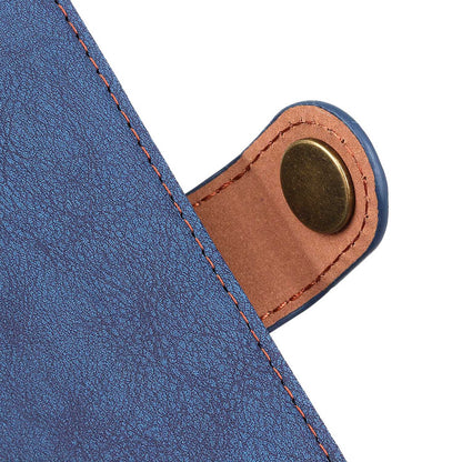 KHAZHEN For Xiaomi Redmi Note 12 Turbo / Poco F5 5G Stitching Retro Phone Case Split Leather Wallet Protective Stand Cover