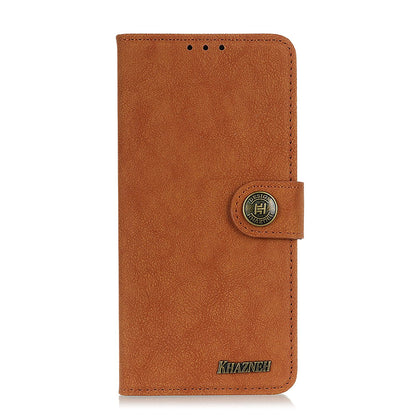 KHAZHEN For Xiaomi Redmi Note 12 Turbo / Poco F5 5G Stitching Retro Phone Case Split Leather Wallet Protective Stand Cover