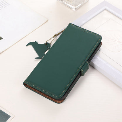 For Xiaomi Redmi Note 12 Turbo / Poco F5 5G RFID Blocking Phone Case Genuine Cow Leather Stand Wallet Protective Cover