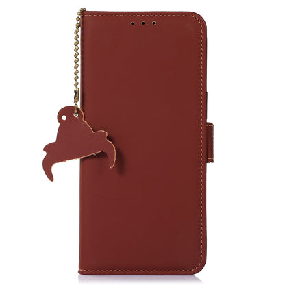 For Xiaomi Redmi Note 12 Turbo / Poco F5 5G RFID Blocking Phone Case Genuine Cow Leather Stand Wallet Protective Cover