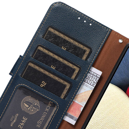 KHAZNEH For Nokia C32 Litchi Texture RFID Blocking Phone Case Leather Wallet Stand Anti-drop Cover