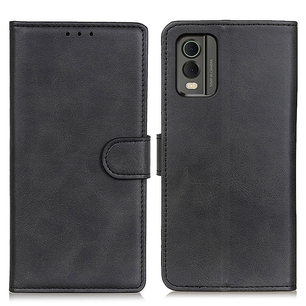For Nokia C32 Cowhide Texture PU Leather Wallet Mobile Case Drop-proof Stand Phone Cover