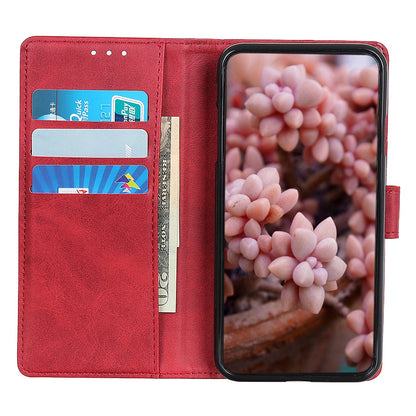 For Nokia C32 Cowhide Texture PU Leather Wallet Mobile Case Drop-proof Stand Phone Cover