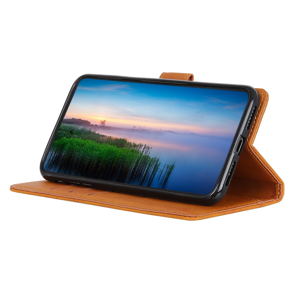 For Nokia C32 Cowhide Texture PU Leather Wallet Mobile Case Drop-proof Stand Phone Cover