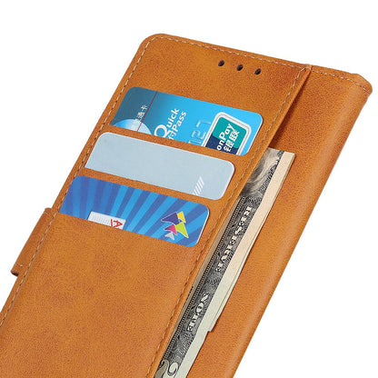 For Nokia C32 Cowhide Texture PU Leather Wallet Mobile Case Drop-proof Stand Phone Cover