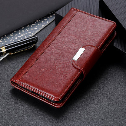 Cowhide Texture Phone Case for Nokia C32 , PU Leather Folio Flip Cover Wallet Stand Protector Shell