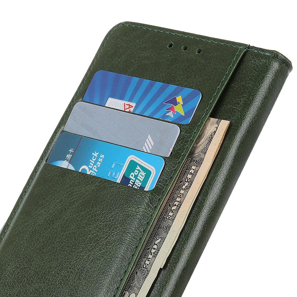 Cowhide Texture Phone Case for Nokia C32 , PU Leather Folio Flip Cover Wallet Stand Protector Shell