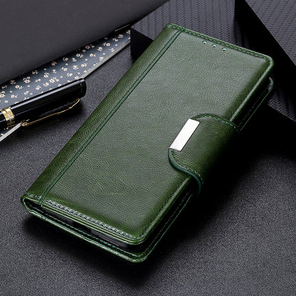 Cowhide Texture Phone Case for Nokia C32 , PU Leather Folio Flip Cover Wallet Stand Protector Shell