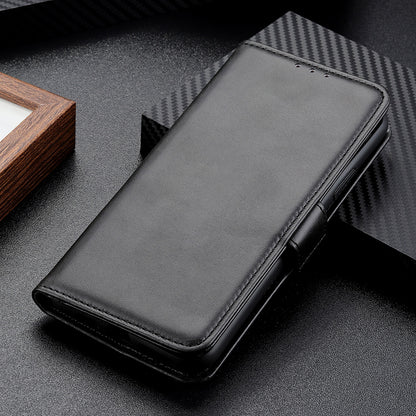 Phone Cover for Nokia C32 Anti-drop Cowhide Texture PU Leather Foldable Stand Wallet Case