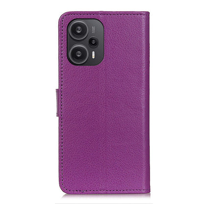 For Xiaomi Redmi Note 12 Turbo / Poco F5 5G Litchi Texture Leather Phone Case Flip Stand Wallet Mobile Cover