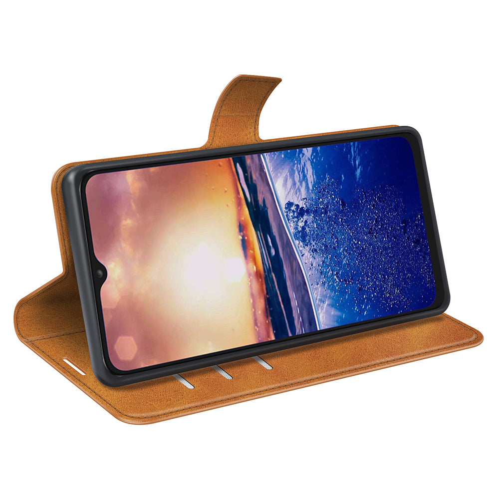 For TCL 40R 5G PU Leather Wallet Calf Texture Square Clasp Stand Phone Case Protective Shell