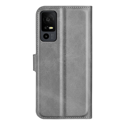 For TCL 40R 5G PU Leather Wallet Calf Texture Square Clasp Stand Phone Case Protective Shell
