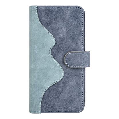 Dual Color Phone Shell for TCL 40R 5G , Splicing Leather Wallet Anti-drop Cover Flip Stand Phone Case